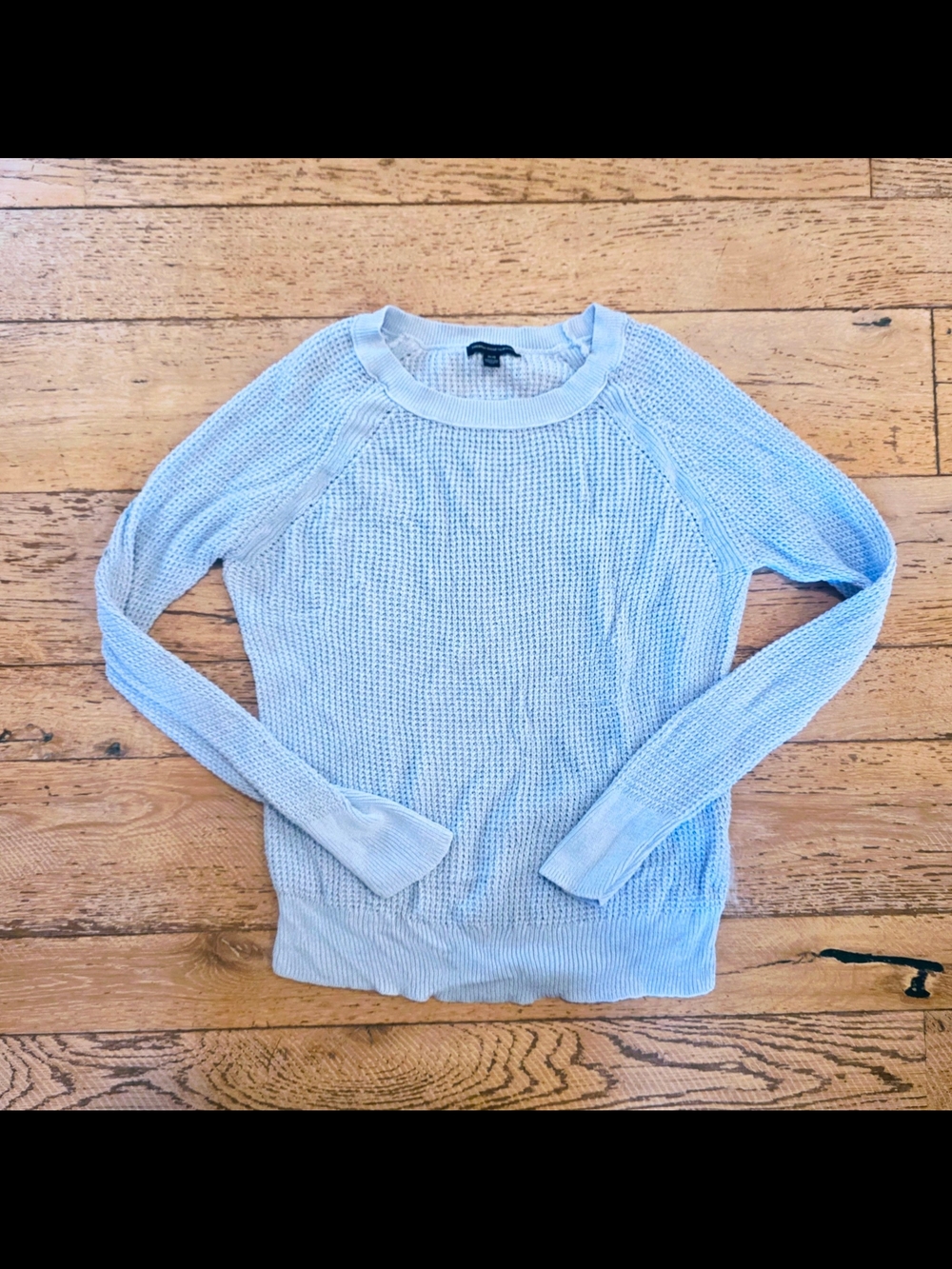 2014 American Eagle Cotton Baby Blue Sweater Lightweight preppy coastal